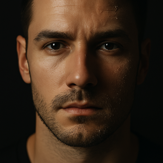 Суха кожа на лицето при мъже – преди и след хидратация с крем DUXE