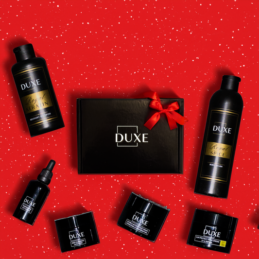 Коледен подарък за мъж – луксозен комплект DUXE с натурална козметика